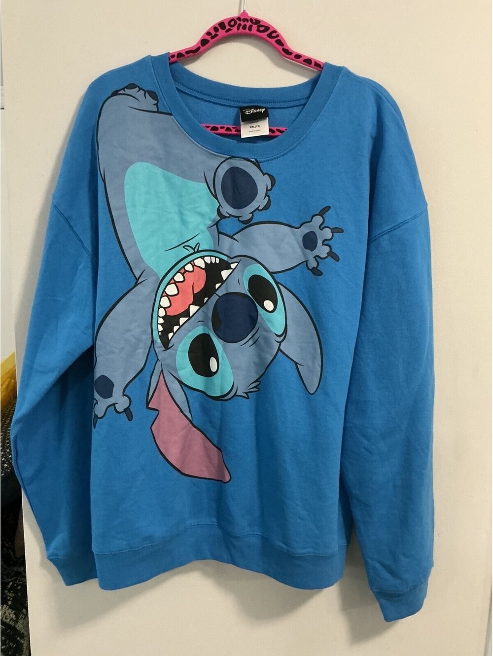 Disney Stitch Sweatshirt Womens XXL Juniors Graphic Blue #276